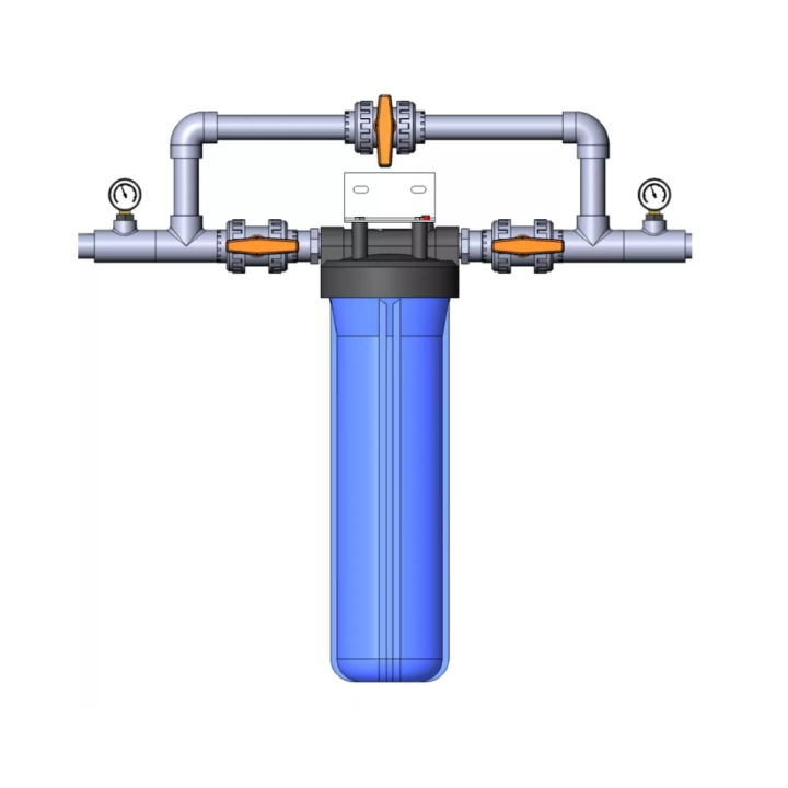 Установка фильтра очистки воды с подсоединением к канализации