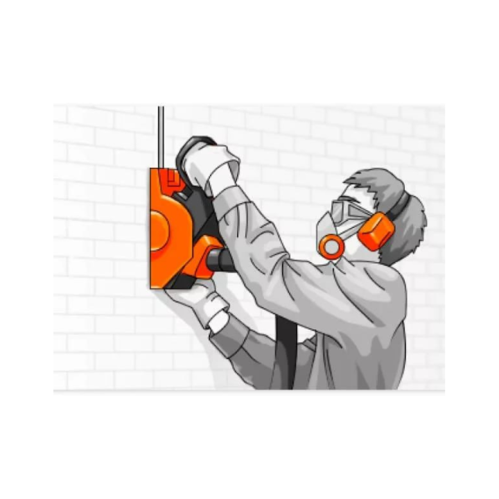 Штробление гипса под электропроводку 20х40мм.